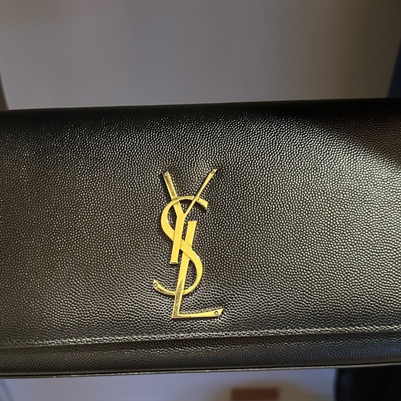 Saint Laurent Grain De Poudre Monogram Cassandre Clutch Black - Picture 6 of 6